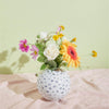 Flower print vase / WHITE